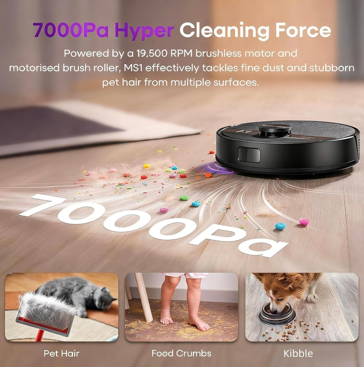 MONSGA MS1 Robot Vacuum Smart Floor Cleaner New Boxed