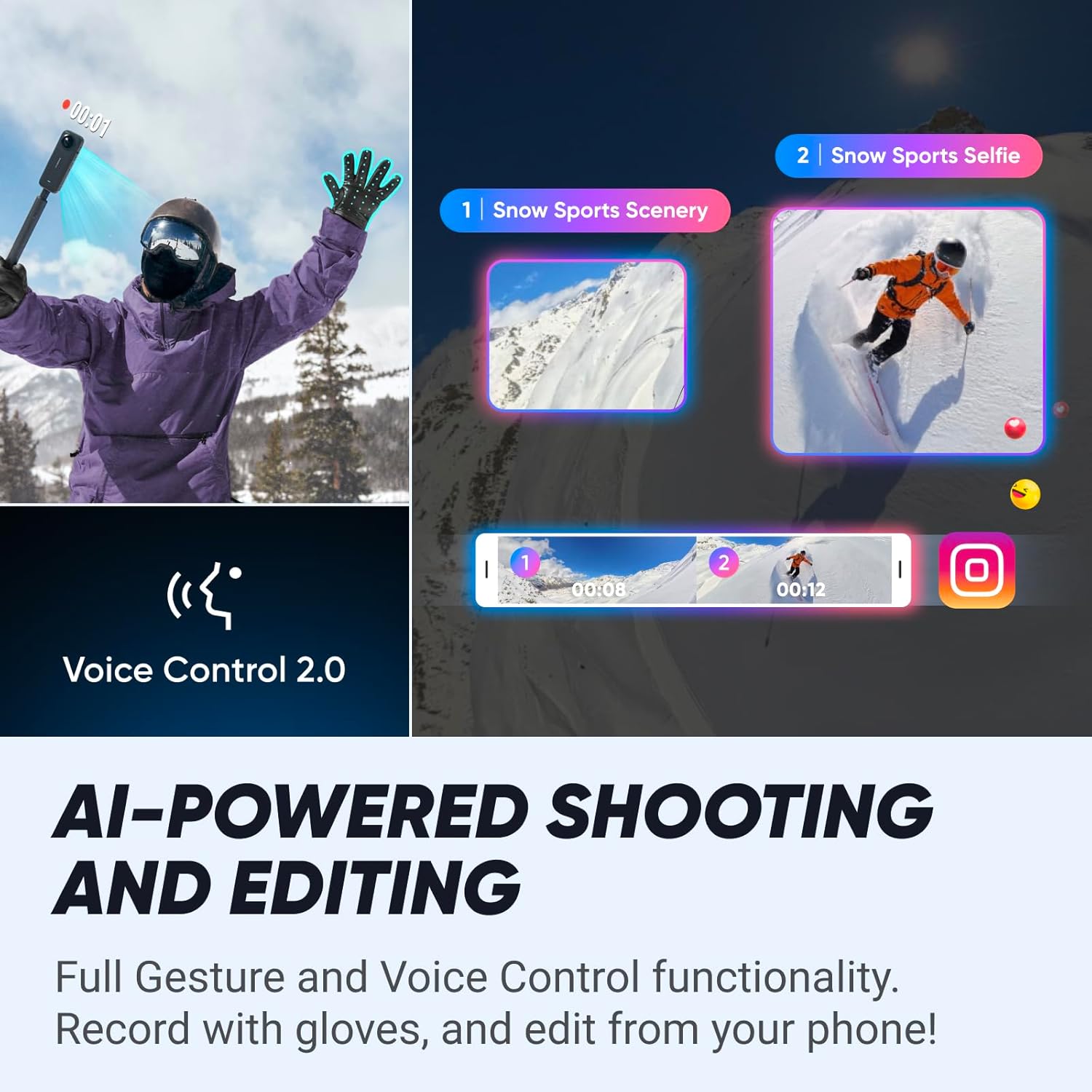 Insta360 X4 Action Camera Ski Bundle – Brand New